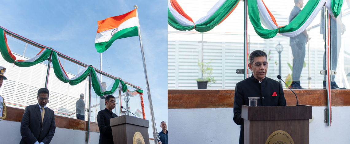 75th Republic Day of India was celebrated in High Commission of India in Maldives with unfurling of the National Flag  by High Commissioner H.E. Munu Mahawar